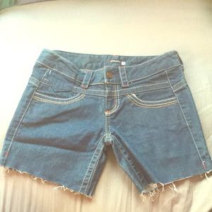 Designer denim cut off shorts